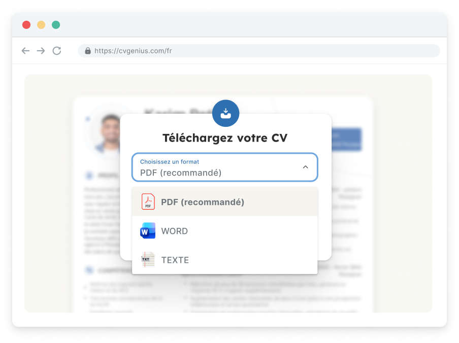 La troisième étape du CV designer de CV Genius.