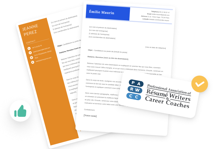 Deux lettres de motivation