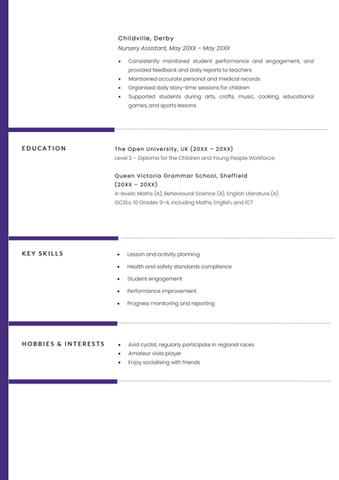 Early Years Practitioner CV Example, Skills, & Qualifications