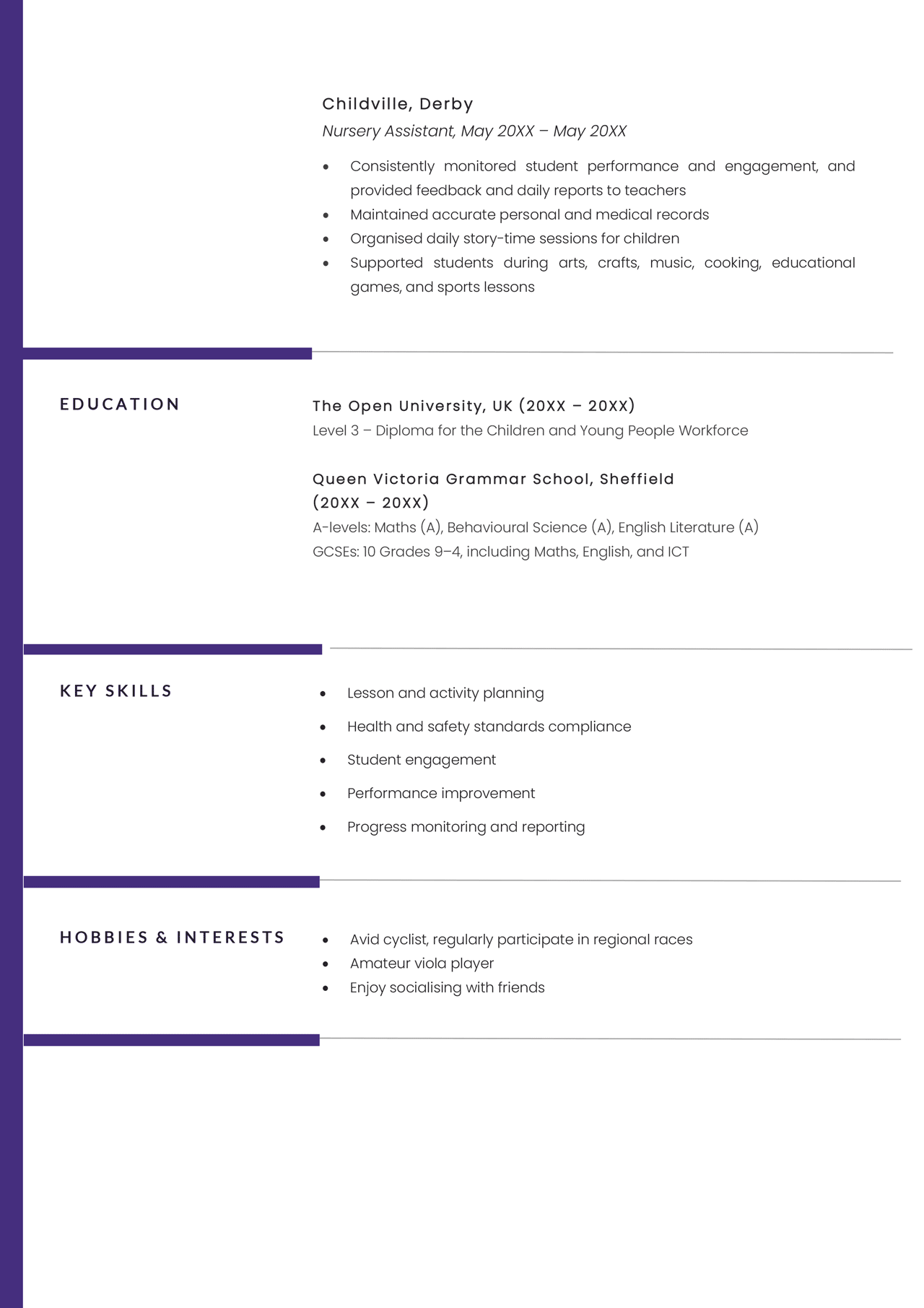 Early Years Practitioner CV Example, Skills, & Qualifications