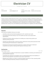  Electrician CV Example Template Free Download 