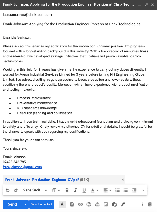 cover letter via email sample Email cover letter