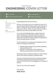 Engineering Cover Letter Examples How To Write