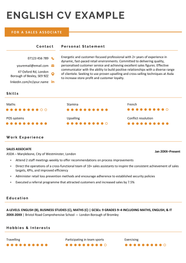 How To Write An English CV Examples Free Template 