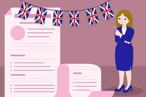 An English-speaking recruiting manager looks at an English CV to decide whether to hire the candidate.