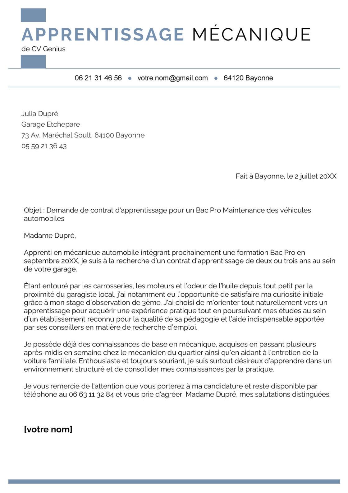 Lettre De Motivation Concession CROZ