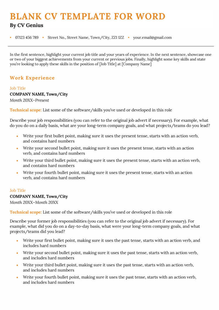 17 Free Downloadable CV Templates for Microsoft Word 17 Free Downloadable CV Templates for Microsoft Word