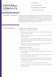 Football Coach CV Example Template Writing Tips