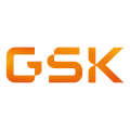 The orange, grey, and white logo of GlaxoSmithKline (GSK), a British pharmaceutical and biotechnology company.