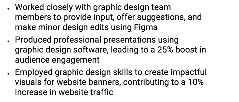 Graphic design computer skills for a CV.