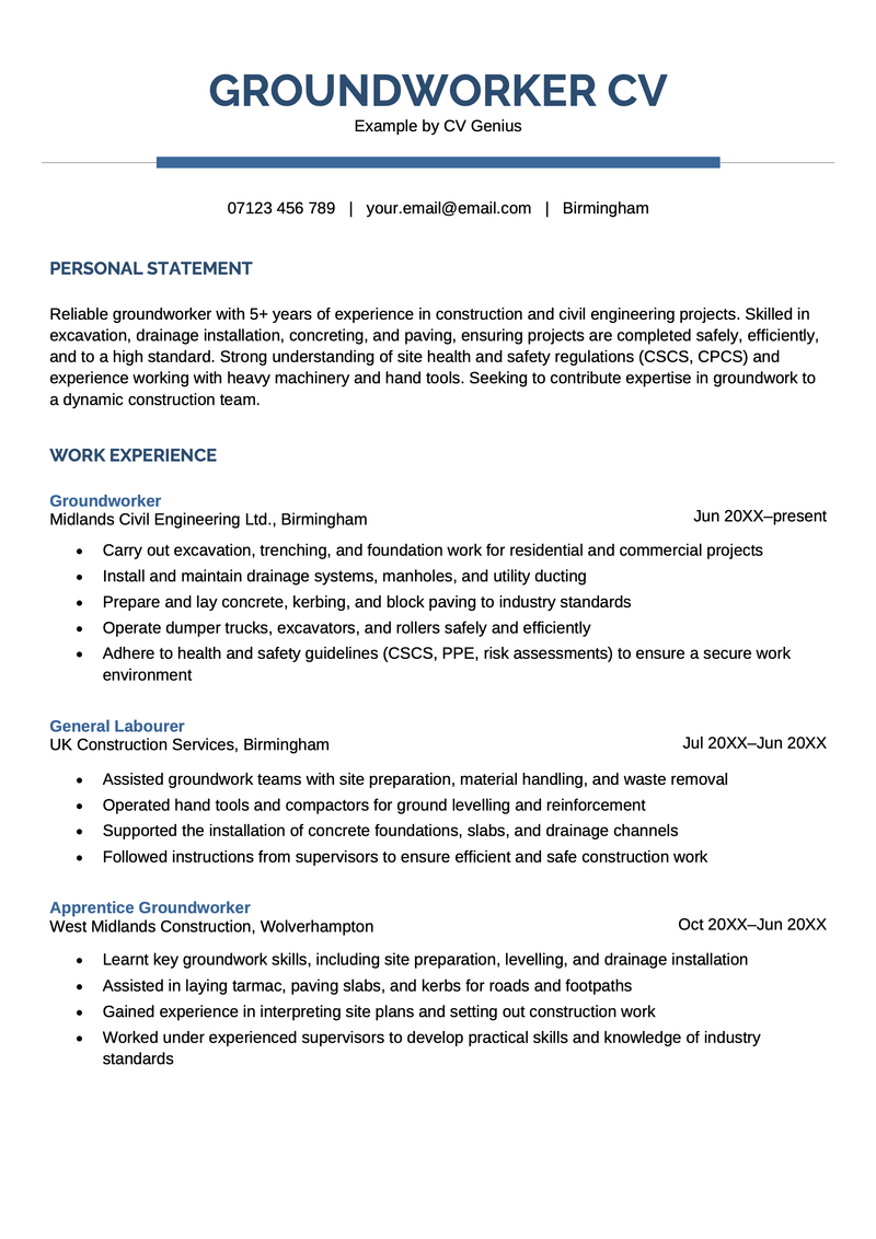 5 Labourer CV Examples & Writing Tips