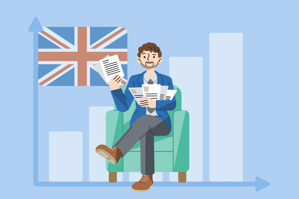 A hiring manager holds up a stack of CVs and cover letters.