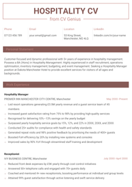 Hospitality CV Example Template Writing Tips For 2024