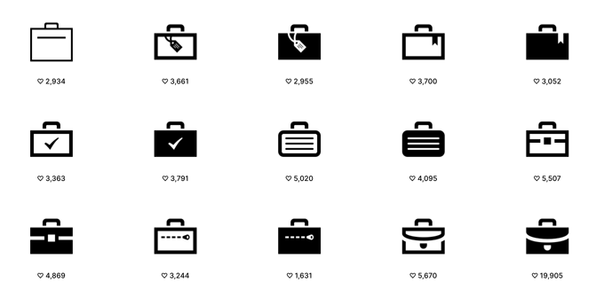 A black-and-white image of CV icons on Iconmonstr