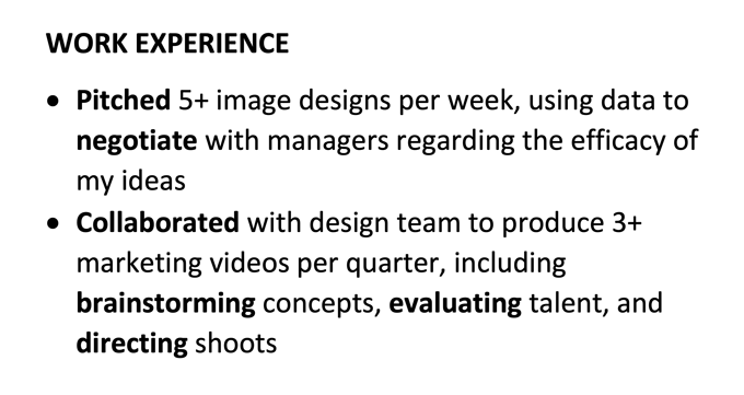 An example of interpersonal skills in a CV's work experience section