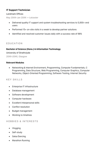 IT CV Examples, Free Template, & Writing Guide