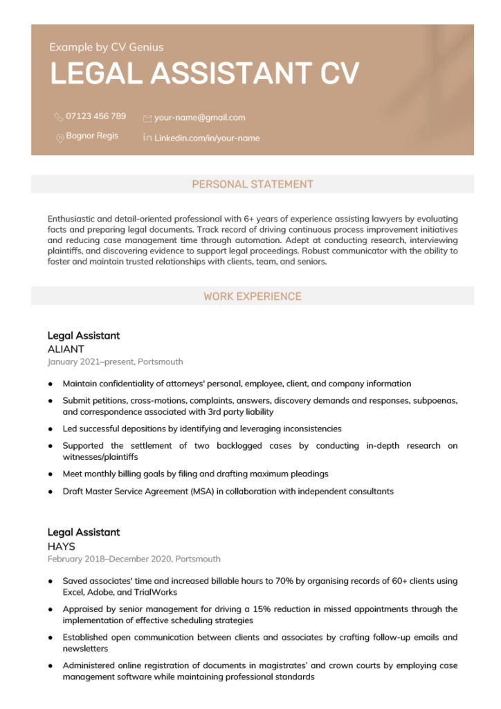 resume summary examples legal assistant