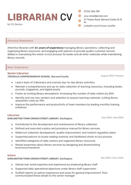 Librarian CV Example How To Write