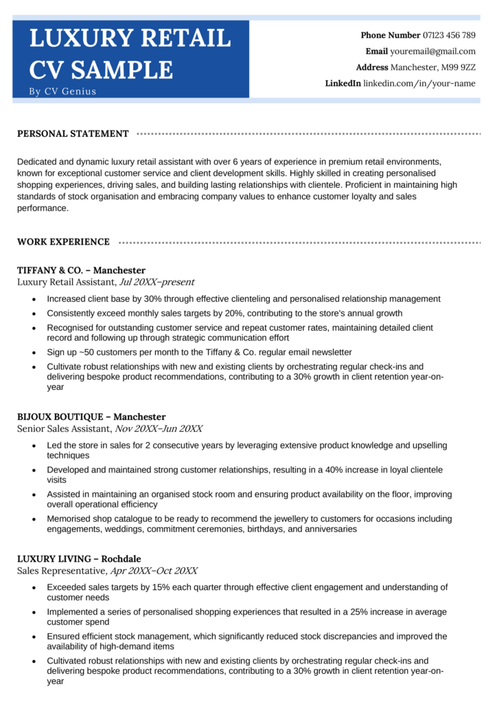 11 Retail CV Examples & Writing Tips for 2024