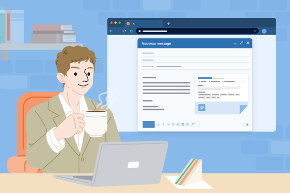 Une personne envoie son mail de candidature.