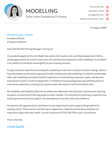 A model cover letter example.