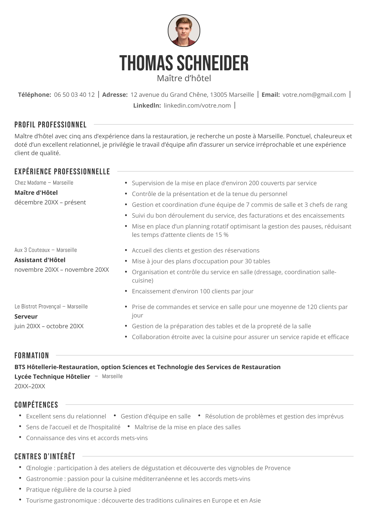 Le modèle CV Avignon en noir.