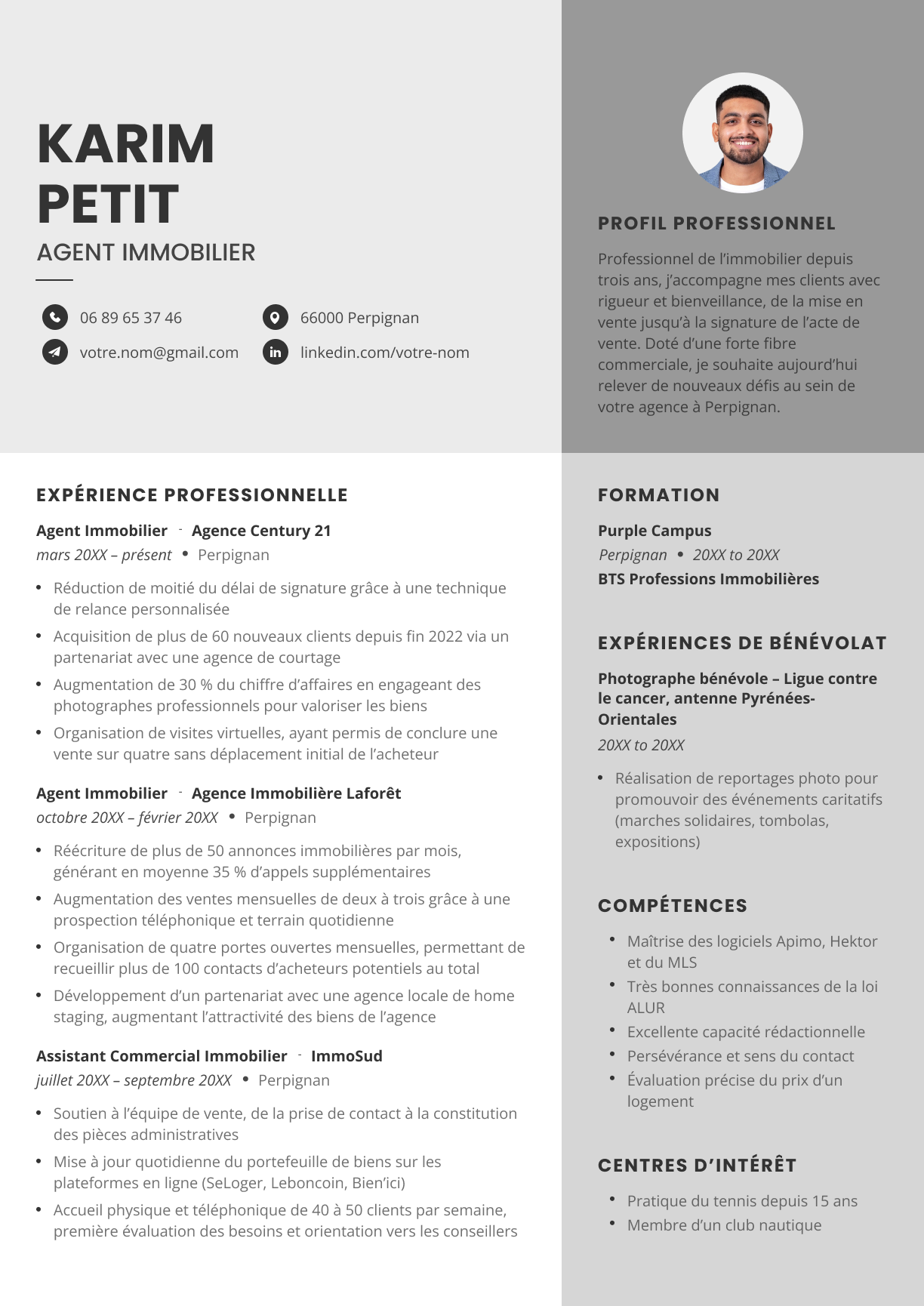 Le modèle de CV Chambéry en noir.