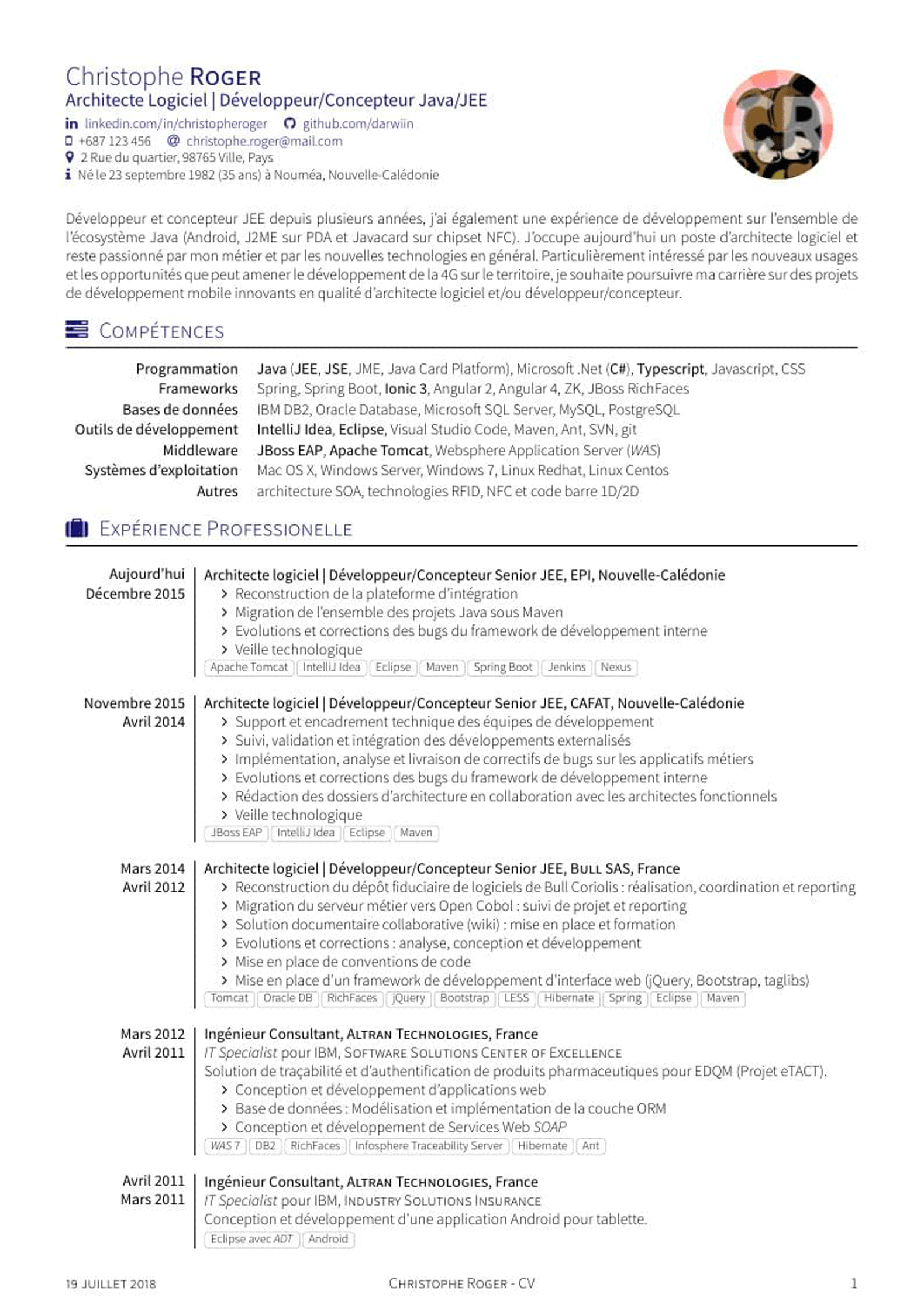 le modèle de CV LaTeX YAAC: Another Awesome CV