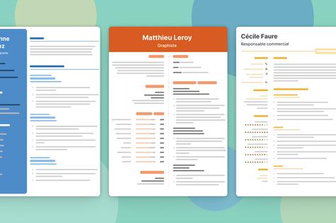 une sélection de CV sans photo disponibles sur CV Genius