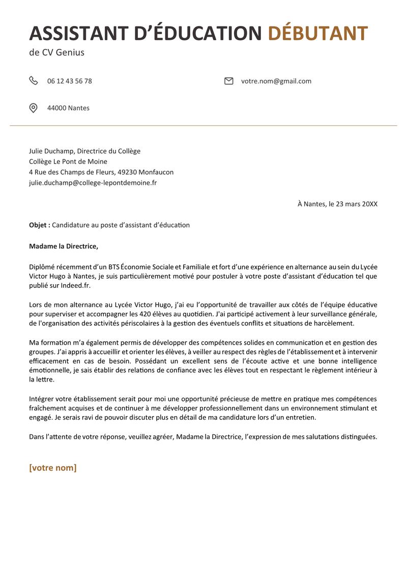 3 exemples de lettre de motivation assistant d