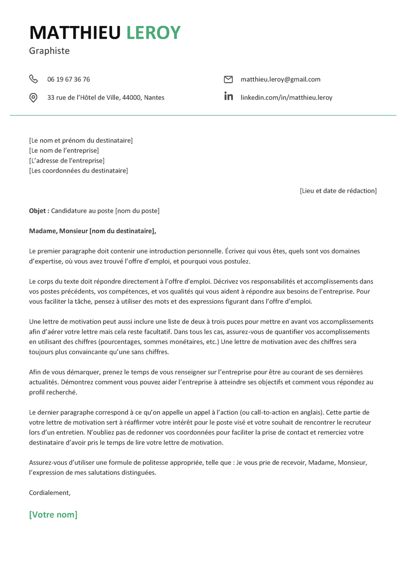 47 Exemples 8 Mod les De Lettre De Motivation Gratuits