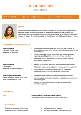 Le modèle CV LibreOffice Monceau en abricot