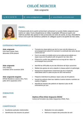 Le modèle CV LibreOffice Monceau en bleu