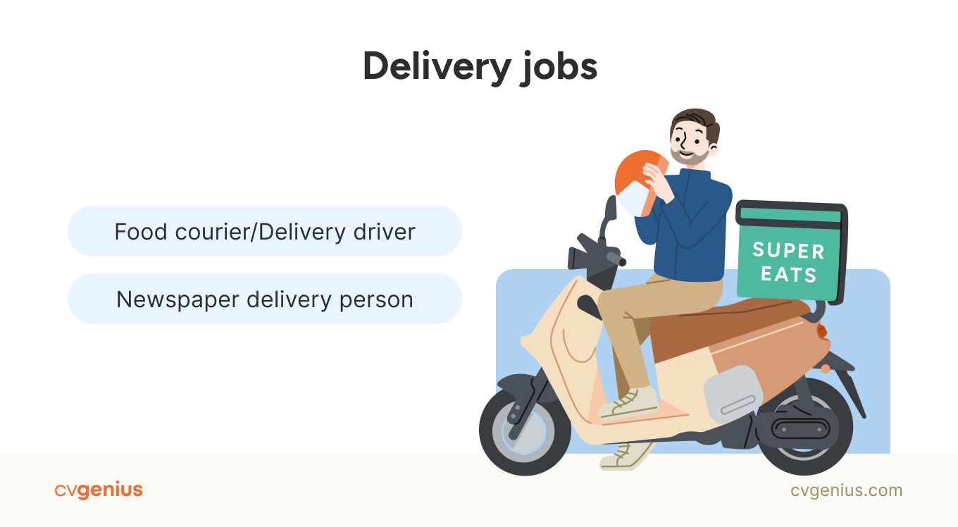 A list of delivery jobs that don't always require a CV.