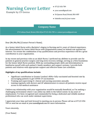 Nursing Cover Letter Example Tips Free Download