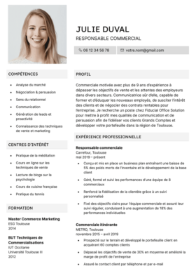 Le modèle CV LibreOffice Odéon en graphite