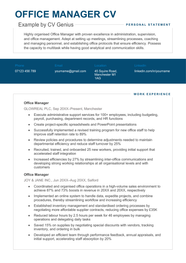  Office Manager CV Example Free UK Template