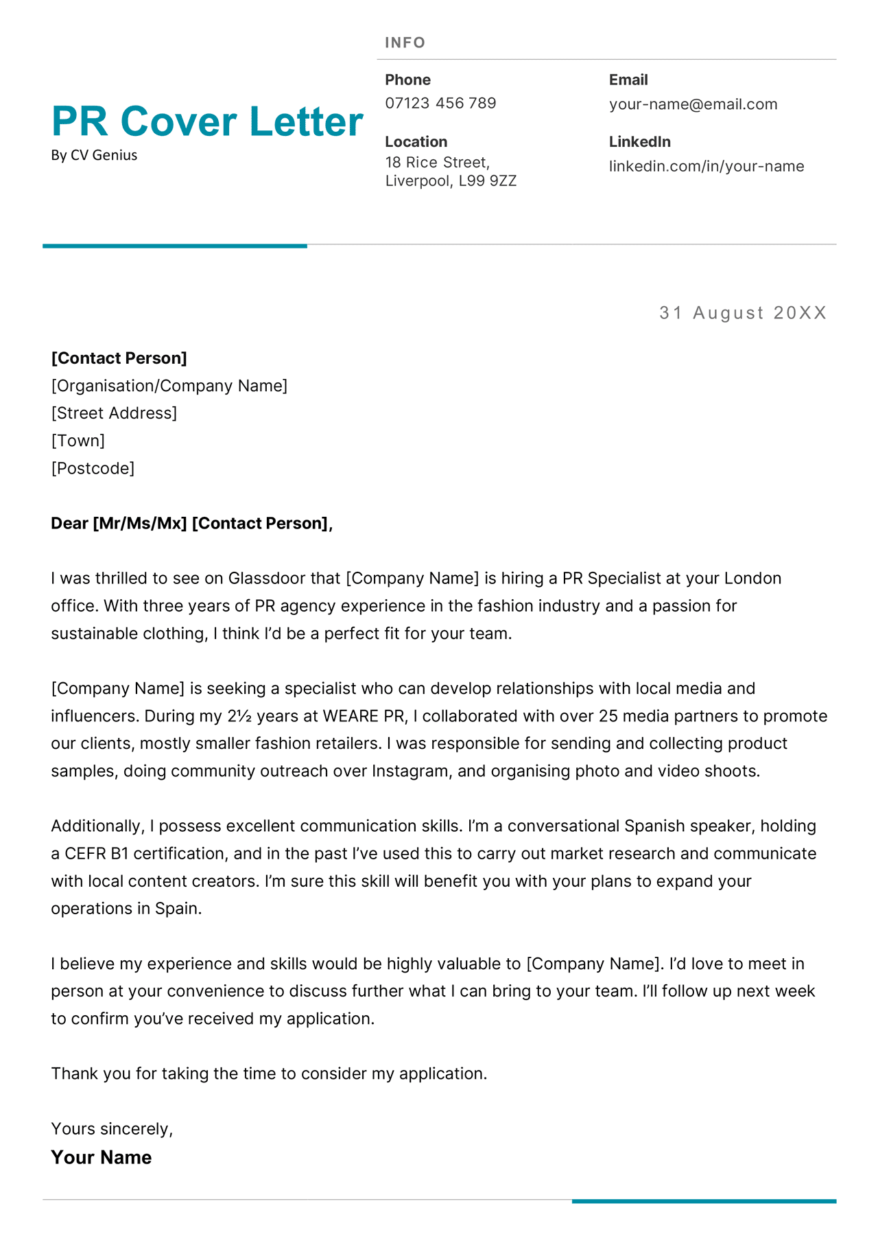 pr application letter of request