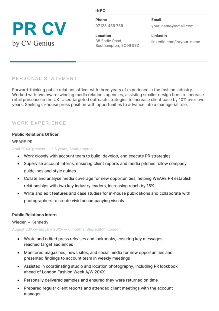 PR CV Example Tips Free Template Download pr-cv-example-tips-free-template-download