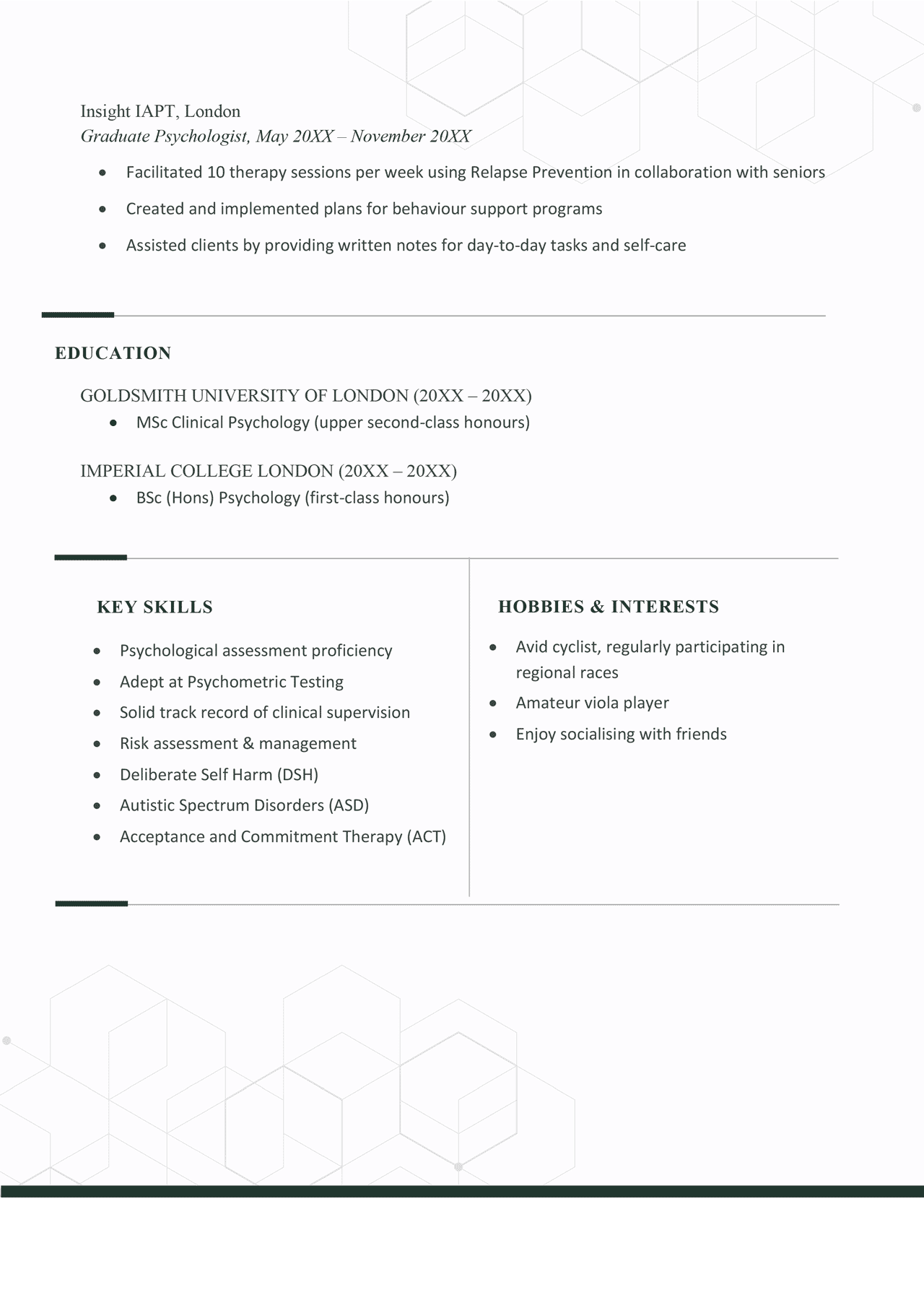 Psychologist CV (Examples & Writing Tips)