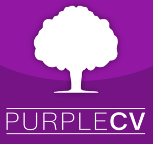 The PurpleCV logo with a white tree against a purple background