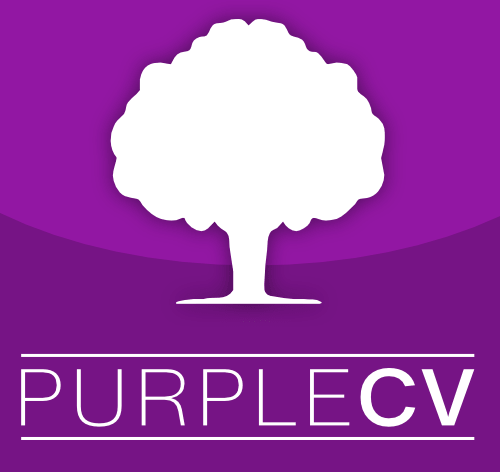 The PurpleCV logo with a white tree against a purple background.