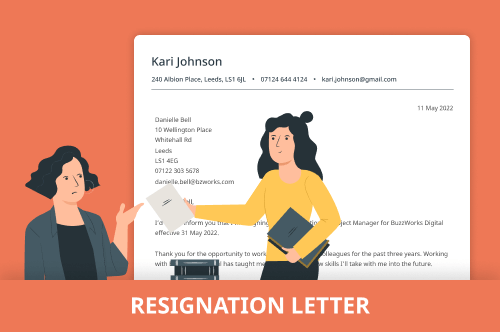 An example of a resignation letter