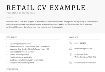 A retail CV example