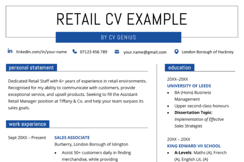 A retail CV example
