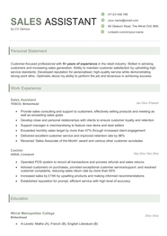 Sales Assistant CV Example How To Write