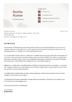 The Scilly professional cover letter template with a maroon header.