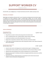 Support Worker CV Example Template Free Download 51 OFF