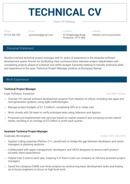 Technical CV Example Template 10 Skills To List