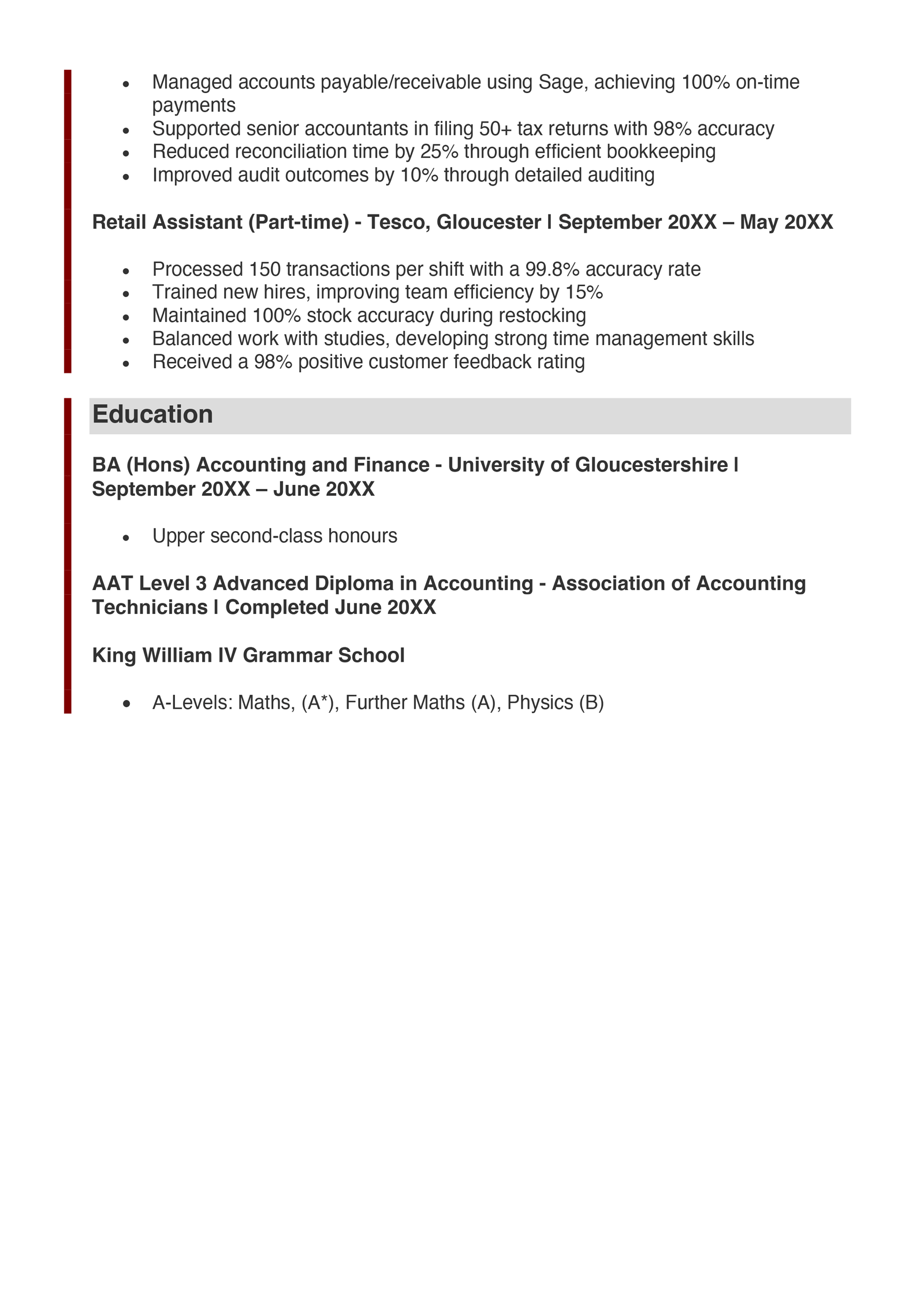 Trainee Accountant CV: Example, Template, & Writing Tips